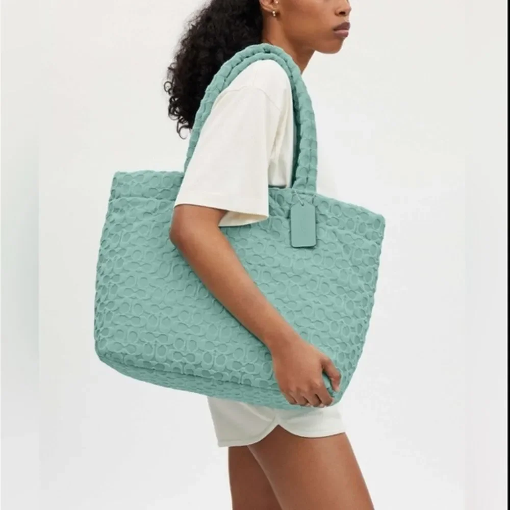 Coach Tote In Signature Terry Faded Blue CT764 Shoulder Pool Beach Bag